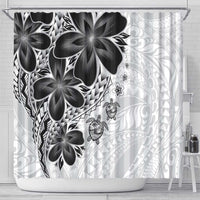 Polynesia Romantic Valentine Shower Curtain Sea Turtle Couple With White Plumeria