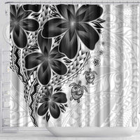 Polynesia Romantic Valentine Shower Curtain Sea Turtle Couple With White Plumeria