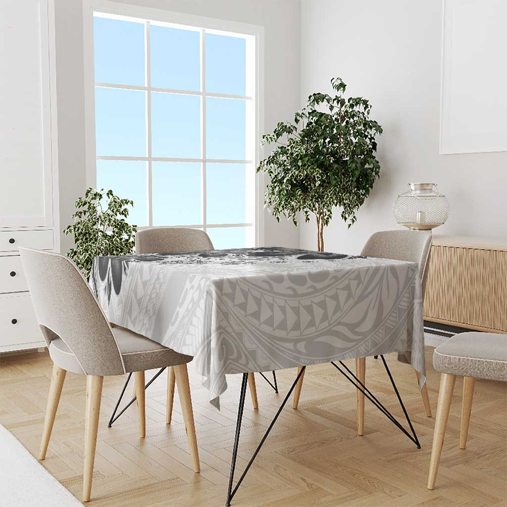 Polynesia Romantic Valentine Tablecloth Sea Turtle Couple With White Plumeria