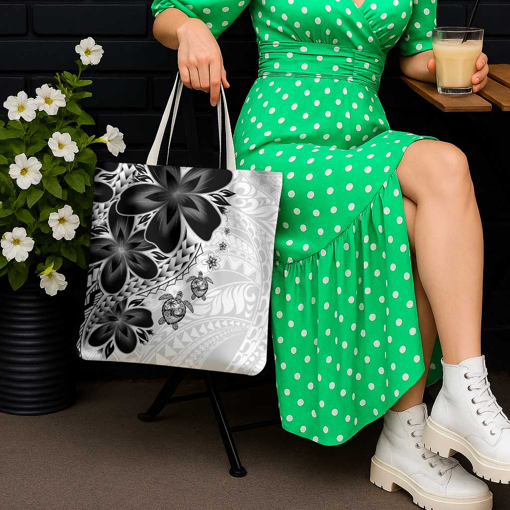 Polynesia Romantic Valentine Tote Bag Sea Turtle Couple With White Plumeria