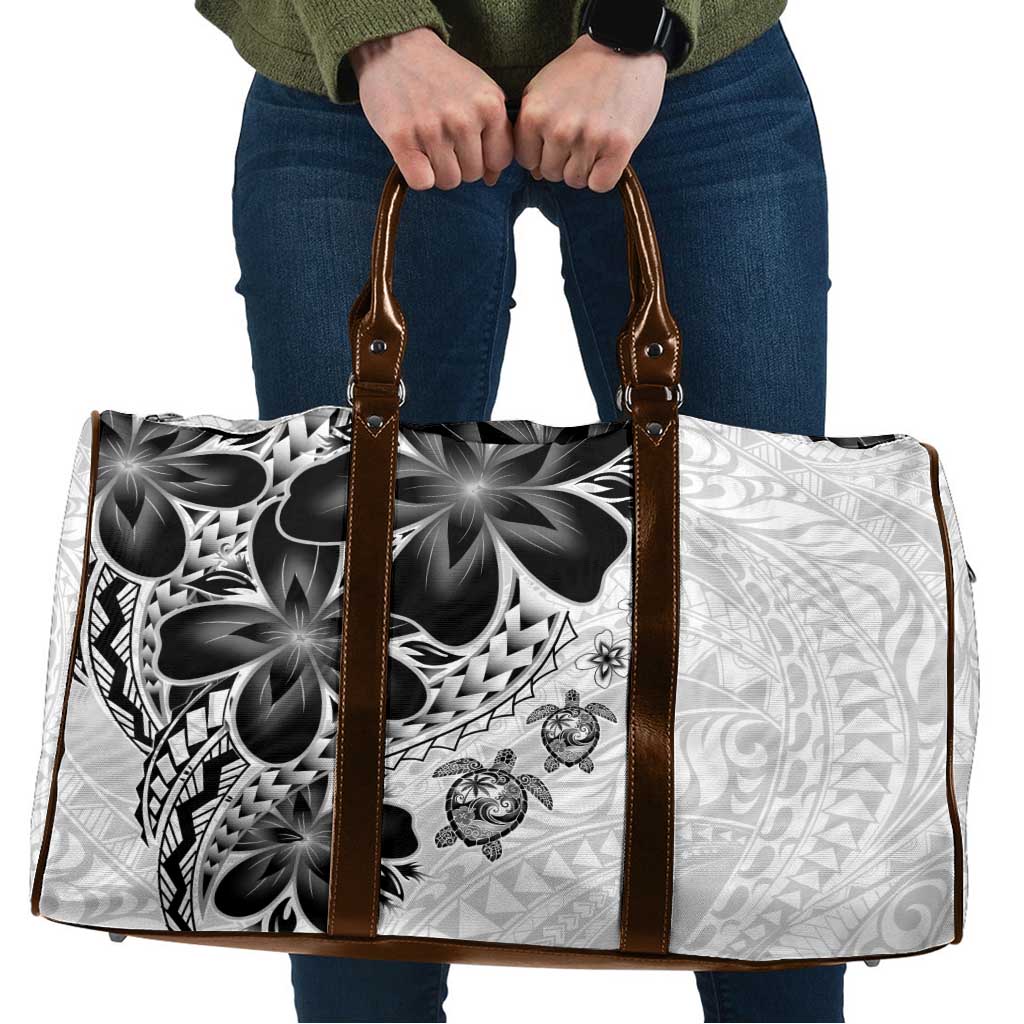 Polynesia Romantic Valentine Travel Bag Sea Turtle Couple With White Plumeria
