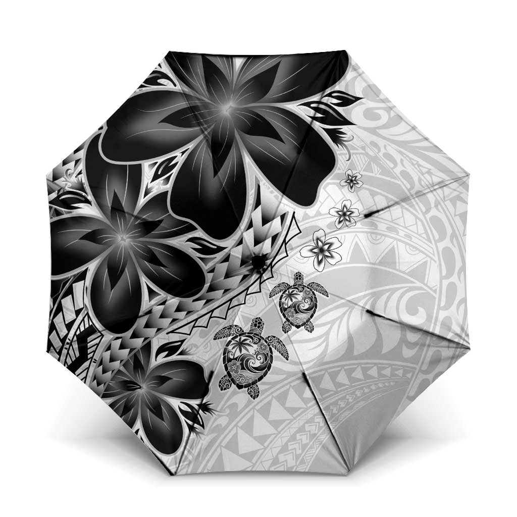Polynesia Romantic Valentine Umbrella Sea Turtle Couple With White Plumeria