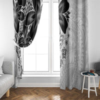 Polynesia Romantic Valentine Window Curtain Sea Turtle Couple With White Plumeria