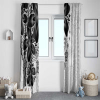 Polynesia Romantic Valentine Window Curtain Sea Turtle Couple With White Plumeria
