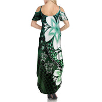 Polynesia Romantic Valentine Family Matching Summer Maxi Dress and Hawaiian Shirt Sea Turtle Couple With Aqua Gradient Plumeria LT05 - Polynesian Pride