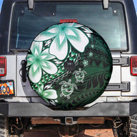 Polynesia Romantic Valentine Spare Tire Cover Sea Turtle Couple With Aqua Gradient Plumeria