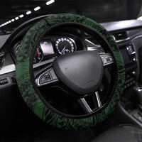Polynesia Romantic Valentine Steering Wheel Cover Sea Turtle Couple With Aqua Gradient Plumeria