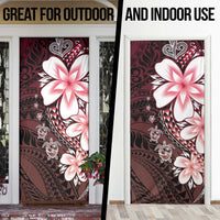 Polynesia Romantic Valentine Door Cover Sea Turtle Couple With Red Gradient Plumeria LT05 - Polynesian Pride