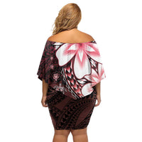 Polynesia Romantic Valentine Family Matching Off Shoulder Short Dress and Hawaiian Shirt Sea Turtle Couple With Red Gradient Plumeria LT05 - Polynesian Pride