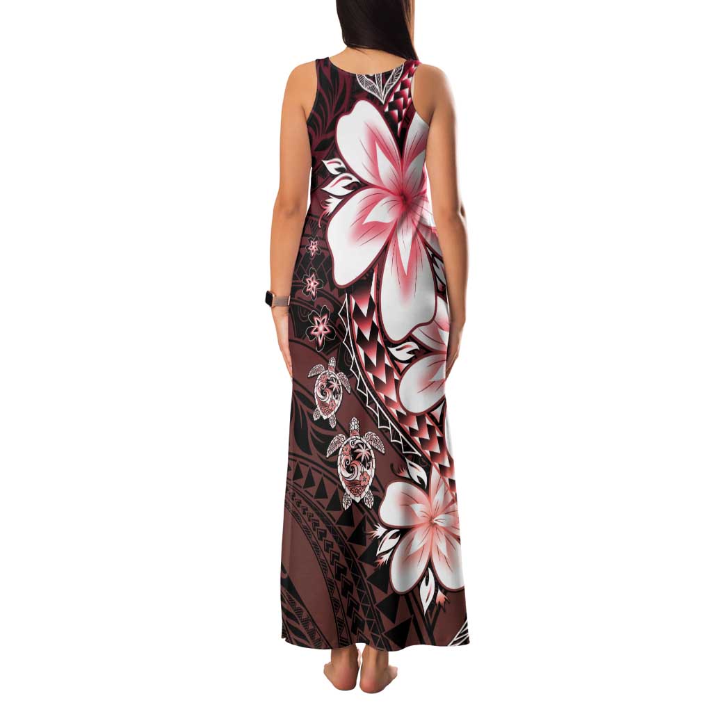 Polynesia Romantic Valentine Family Matching Tank Maxi Dress and Hawaiian Shirt Sea Turtle Couple With Red Gradient Plumeria LT05 - Polynesian Pride