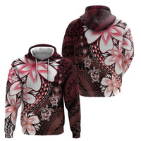 Polynesia Romantic Valentine Hoodie Sea Turtle Couple With Red Gradient Plumeria LT05 - Polynesian Pride