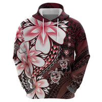 Polynesia Romantic Valentine Hoodie Sea Turtle Couple With Red Gradient Plumeria LT05 - Polynesian Pride