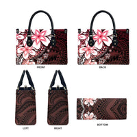 Polynesia Romantic Valentine Leather Bag Sea Turtle Couple With Red Gradient Plumeria