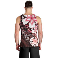 Polynesia Romantic Valentine Men Tank Top Sea Turtle Couple With Red Gradient Plumeria