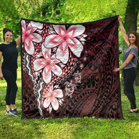 Polynesia Romantic Valentine Quilt Sea Turtle Couple With Red Gradient Plumeria