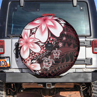 Polynesia Romantic Valentine Spare Tire Cover Sea Turtle Couple With Red Gradient Plumeria