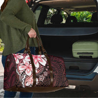 Polynesia Romantic Valentine Travel Bag Sea Turtle Couple With Red Gradient Plumeria