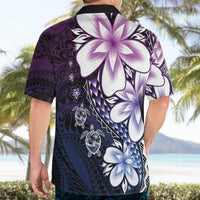 Polynesia Romantic Valentine Hawaiian Shirt Sea Turtle Couple With Purple Gradient Plumeria
