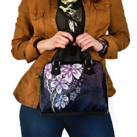 Polynesia Romantic Valentine Shoulder Handbag Sea Turtle Couple With Purple Gradient Plumeria LT05 - Polynesian Pride
