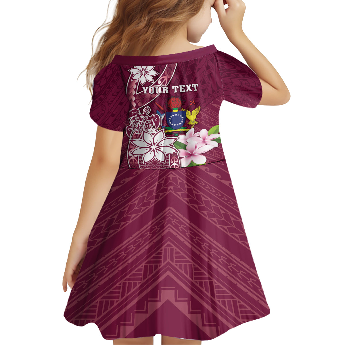 Personalised Cook Island Mangaia Gospel Day Family Matching Off The Shoulder Long Sleeve Dress and Hawaiian Shirt Floral Tribal Pattern LT05 - Polynesian Pride