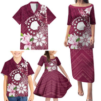 Personalised Cook Island Mangaia Gospel Day Family Matching Puletasi and Hawaiian Shirt Floral Tribal Pattern LT05 - Polynesian Pride