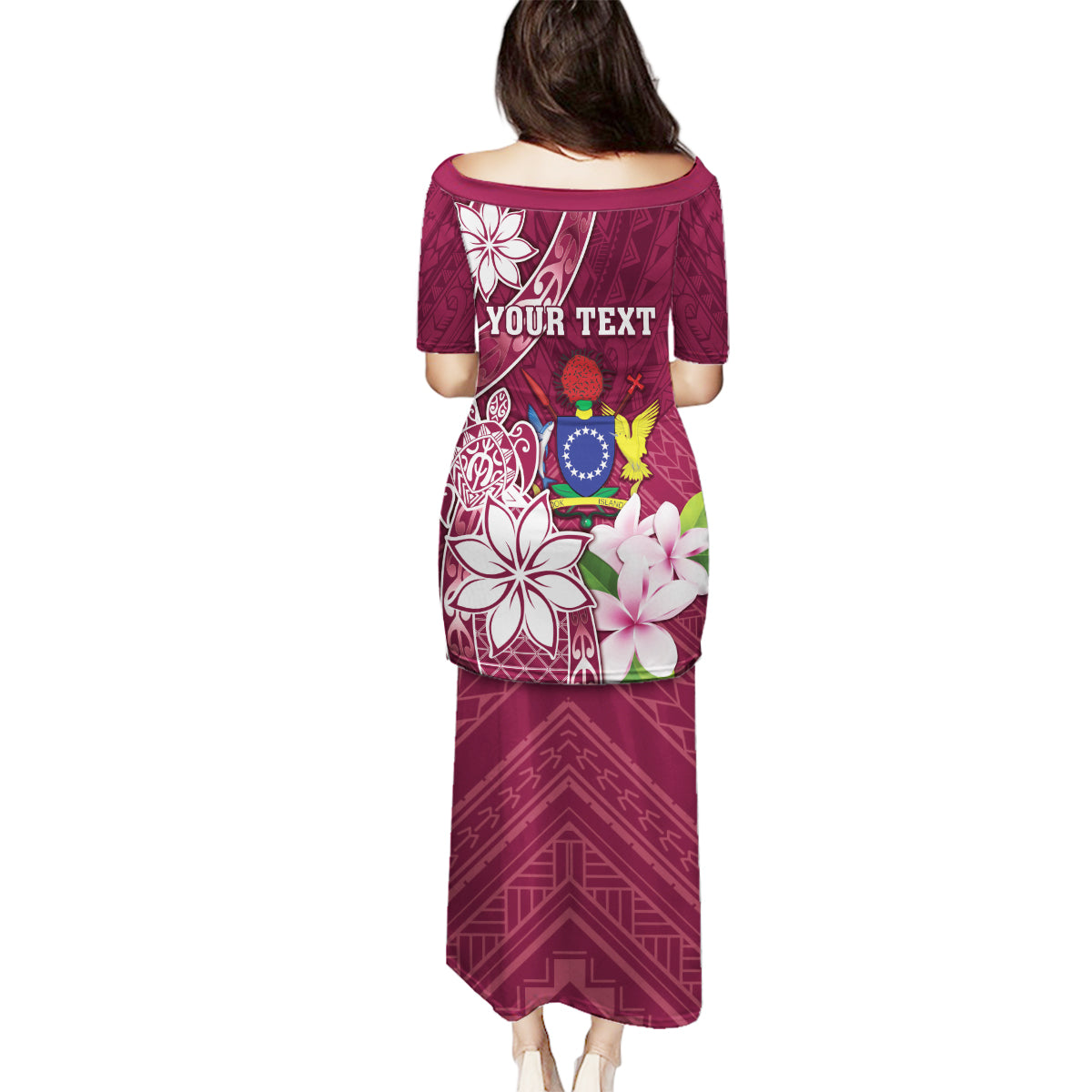 Personalised Cook Island Mangaia Gospel Day Family Matching Puletasi and Hawaiian Shirt Floral Tribal Pattern LT05 - Polynesian Pride