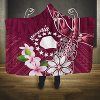 Cook Island Mangaia Gospel Day Hooded Blanket Floral Tribal Pattern LT05 One Size Maroon - Polynesian Pride