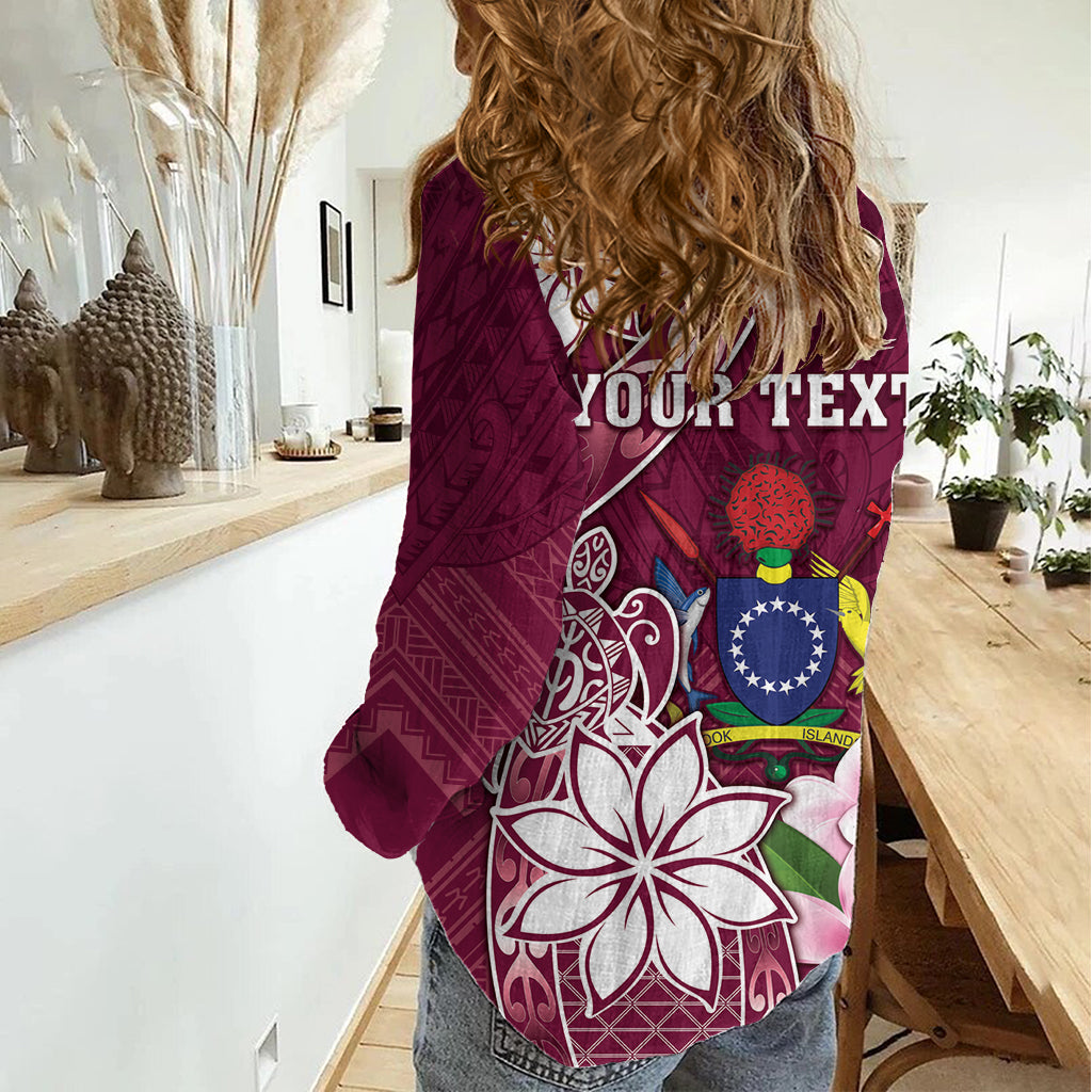 Personalised Cook Island Mangaia Gospel Day Women Casual Shirt Floral Tribal Pattern LT05 - Polynesian Pride
