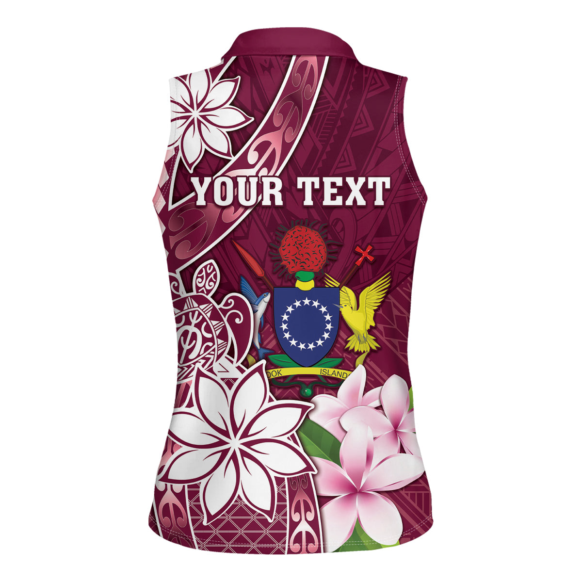 Personalised Cook Island Mangaia Gospel Day Women Sleeveless Polo Shirt Floral Tribal Pattern LT05 - Polynesian Pride
