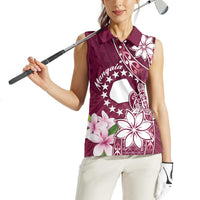 Personalised Cook Island Mangaia Gospel Day Women Sleeveless Polo Shirt Floral Tribal Pattern LT05 - Polynesian Pride