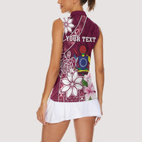 Personalised Cook Island Mangaia Gospel Day Women Sleeveless Polo Shirt Floral Tribal Pattern LT05 - Polynesian Pride