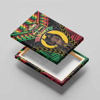 Vanuatu 45th Anniversary Independence Day Canvas Wall Art Melanesian Warrior With Sand Drawing Pattern LT05