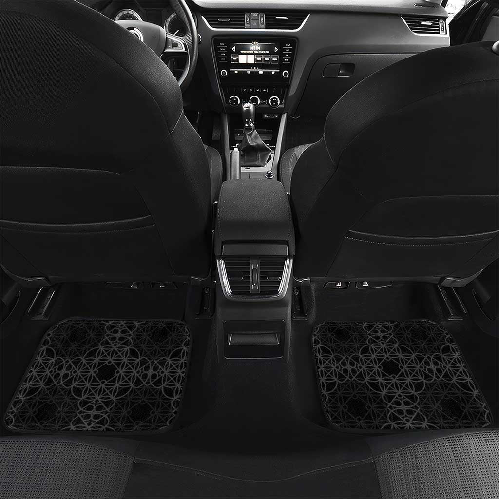 Vanuatu 45th Anniversary Independence Day Car Mats Melanesian Warrior With Sand Drawing Pattern LT05