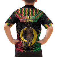 Vanuatu 45th Anniversary Independence Day Family Matching Summer Maxi Dress and Hawaiian Shirt Melanesian Warrior With Sand Drawing Pattern LT05 - Polynesian Pride