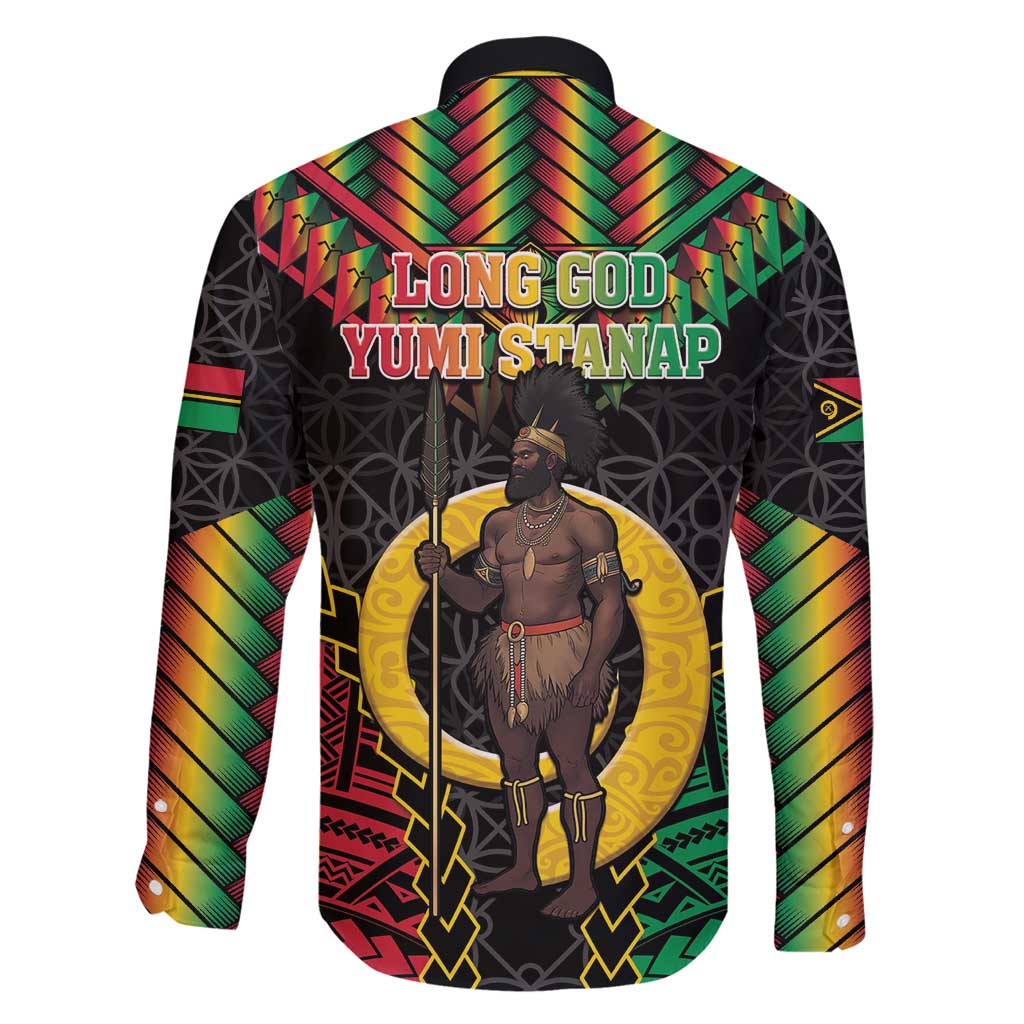 Vanuatu 45th Anniversary Independence Day Family Matching Tank Maxi Dress and Hawaiian Shirt Melanesian Warrior With Sand Drawing Pattern LT05 - Polynesian Pride