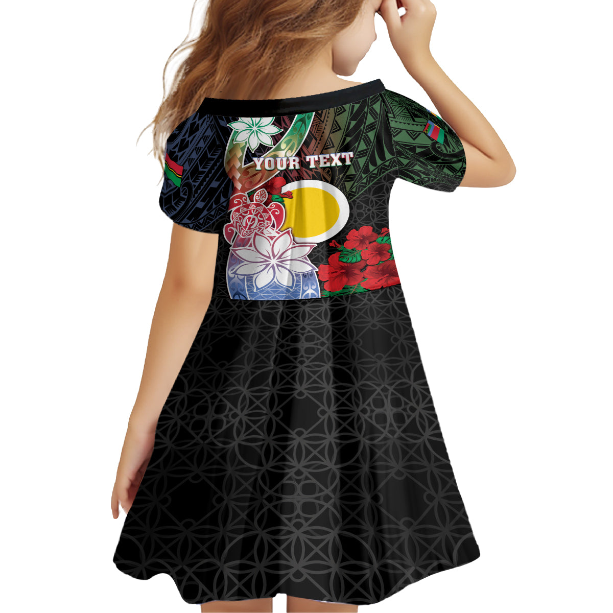 Personalised Vanuatu Shefa Day Family Matching Long Sleeve Bodycon Dress and Hawaiian Shirt Floral Pattern LT05 - Polynesian Pride