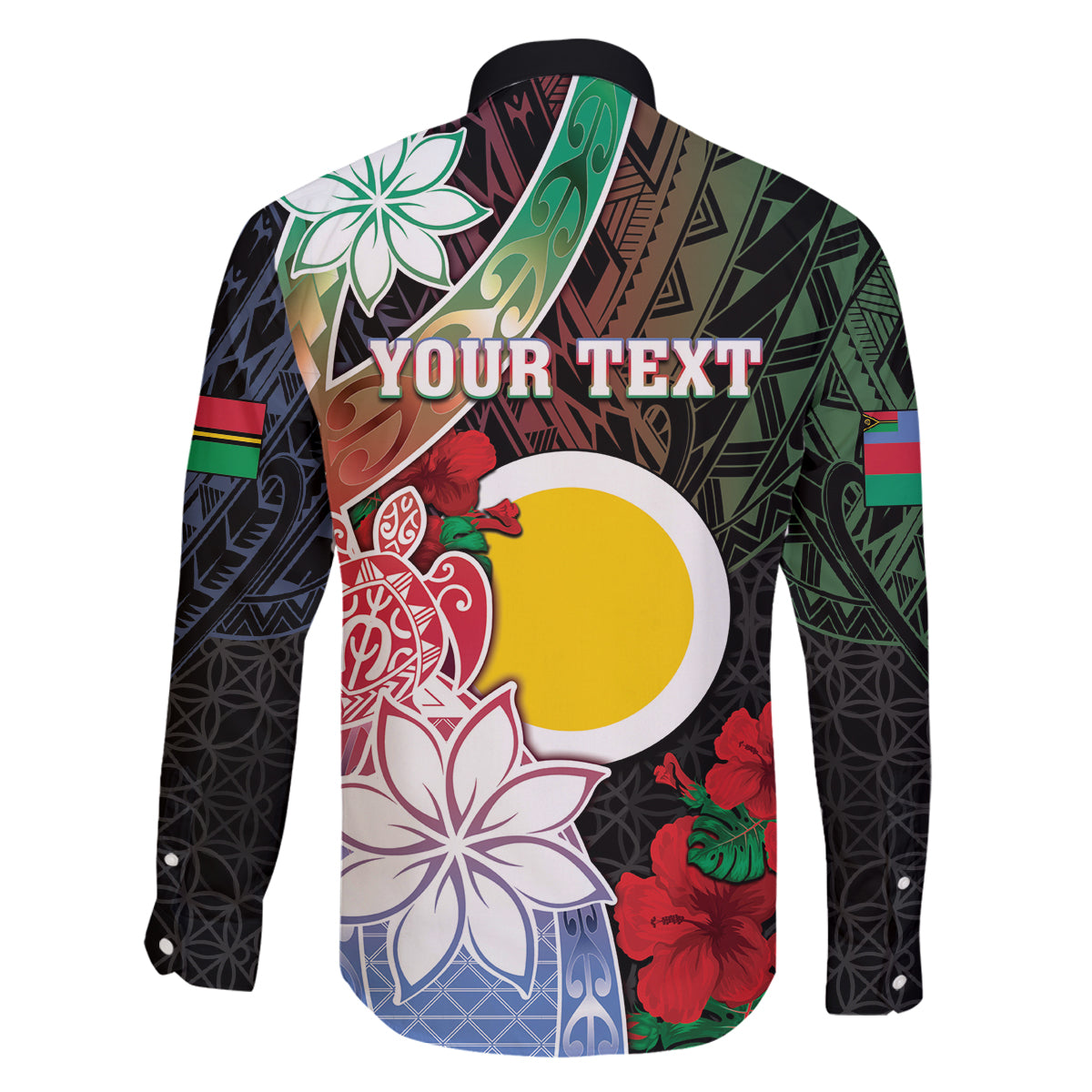 Personalised Vanuatu Shefa Day Family Matching Long Sleeve Bodycon Dress and Hawaiian Shirt Floral Pattern LT05 - Polynesian Pride