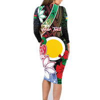 Personalised Vanuatu Shefa Day Family Matching Long Sleeve Bodycon Dress and Hawaiian Shirt Floral Pattern LT05 - Polynesian Pride