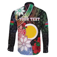 Personalised Vanuatu Shefa Day Family Matching Short Sleeve Bodycon Dress and Hawaiian Shirt Floral Pattern LT05 - Polynesian Pride