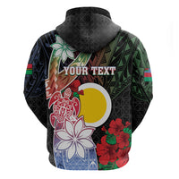Personalised Vanuatu Shefa Day Zip Hoodie Floral Pattern
