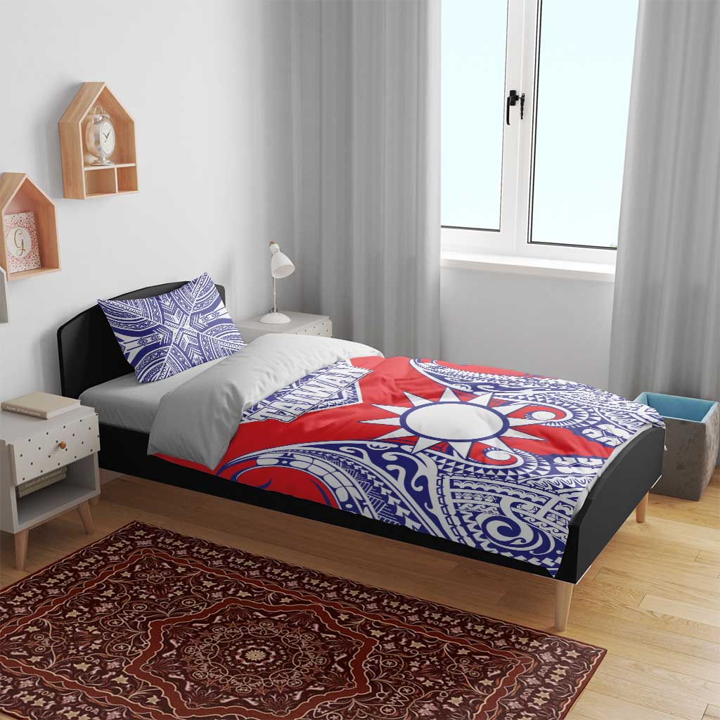 Taiwan Bedding Set Austronesian Tribal Tattoo Red - Polynesian Pride
