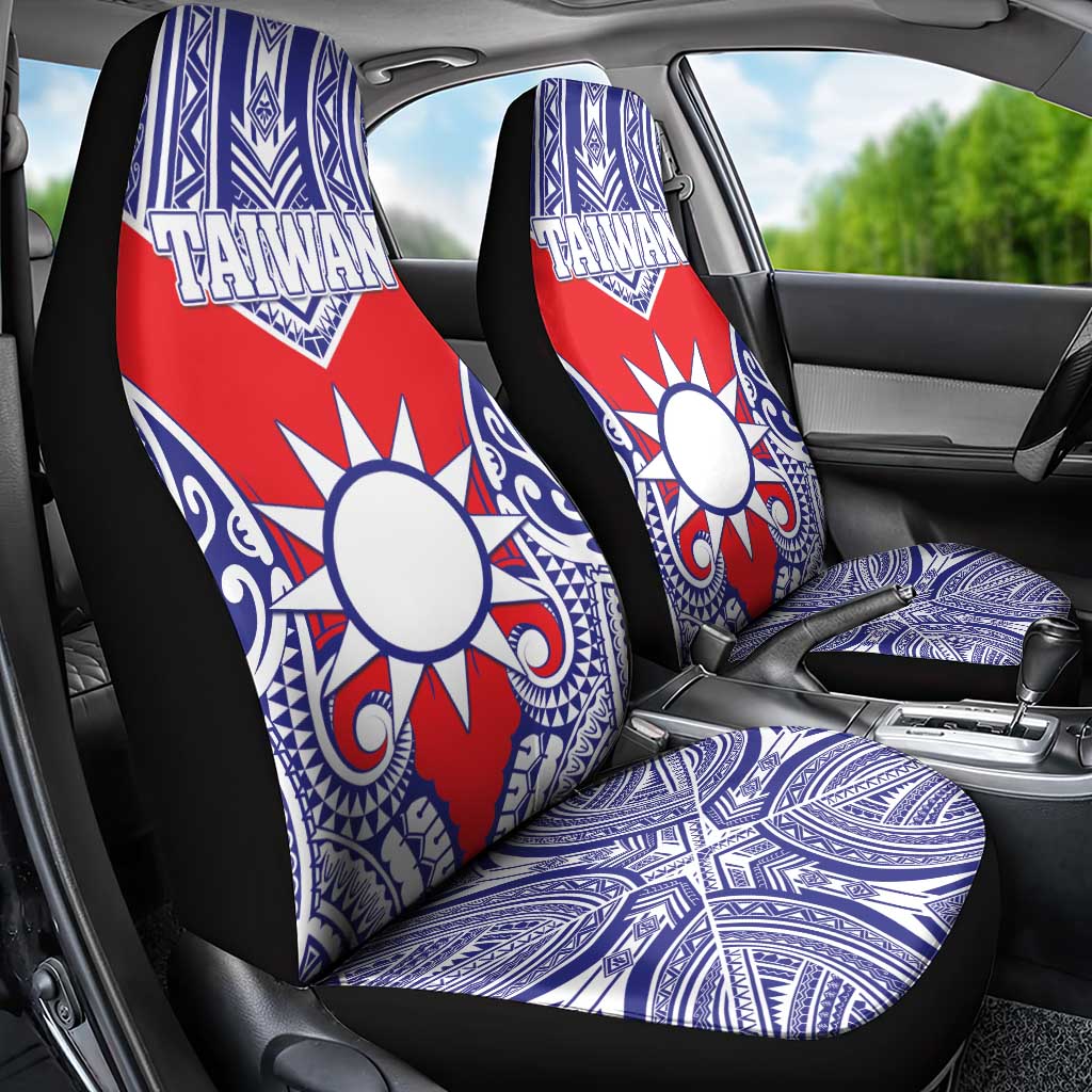Taiwan Car Seat Cover Austronesian Tribal Tattoo Red LT05 - Polynesian Pride