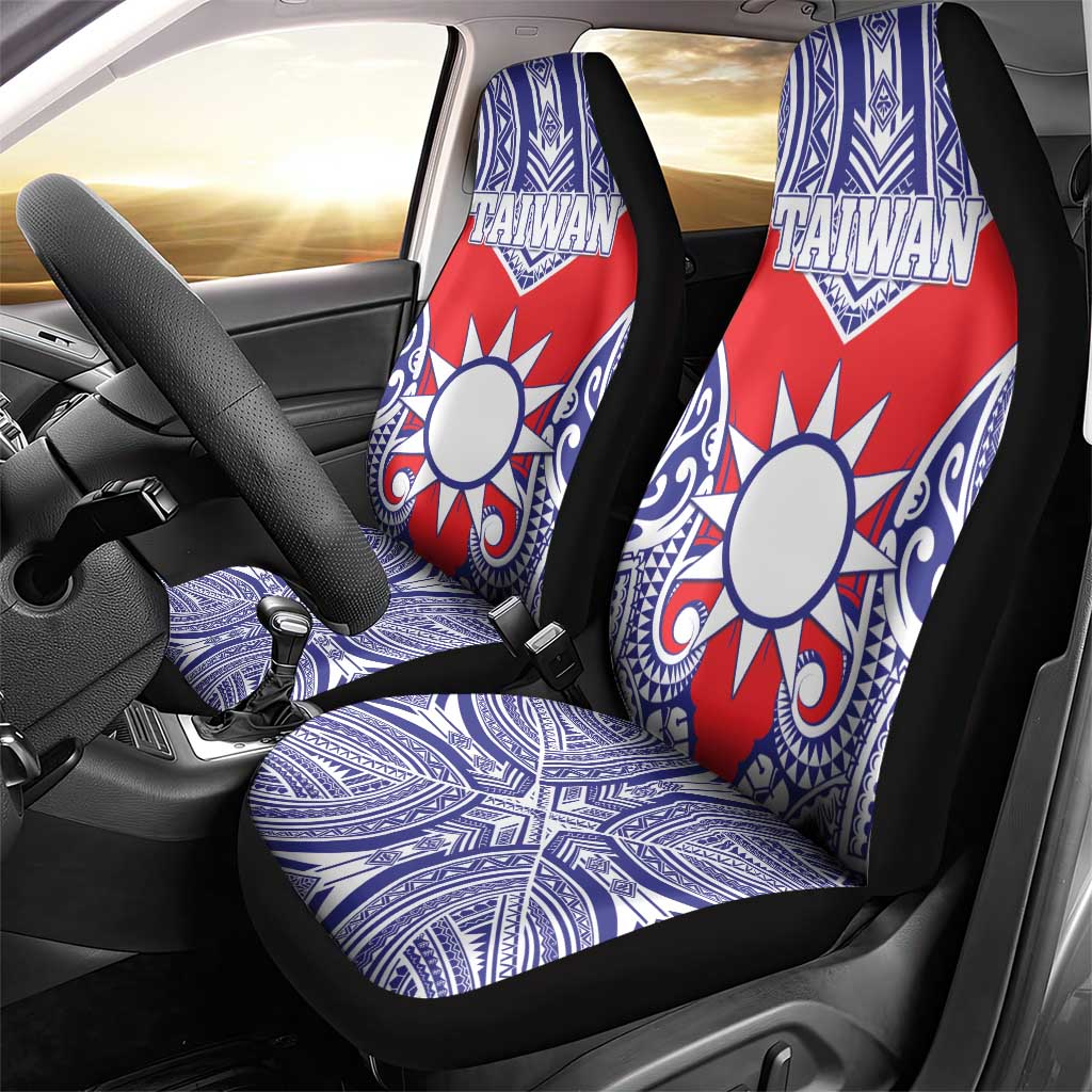 Taiwan Car Seat Cover Austronesian Tribal Tattoo Red LT05 - Polynesian Pride