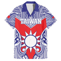 Personalised Taiwan Family Matching Long Sleeve Bodycon Dress and Hawaiian Shirt Austronesian Tribal Tattoo Red LT05 Dad's Shirt - Short Sleeve Red - Polynesian Pride