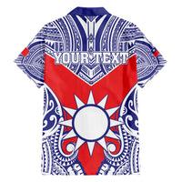 Personalised Taiwan Family Matching Off Shoulder Maxi Dress and Hawaiian Shirt Austronesian Tribal Tattoo Red LT05 - Polynesian Pride