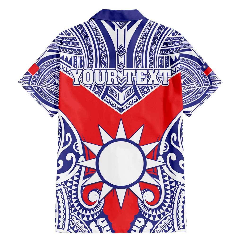 Personalised Taiwan Family Matching Off Shoulder Short Dress and Hawaiian Shirt Austronesian Tribal Tattoo Red LT05 - Polynesian Pride
