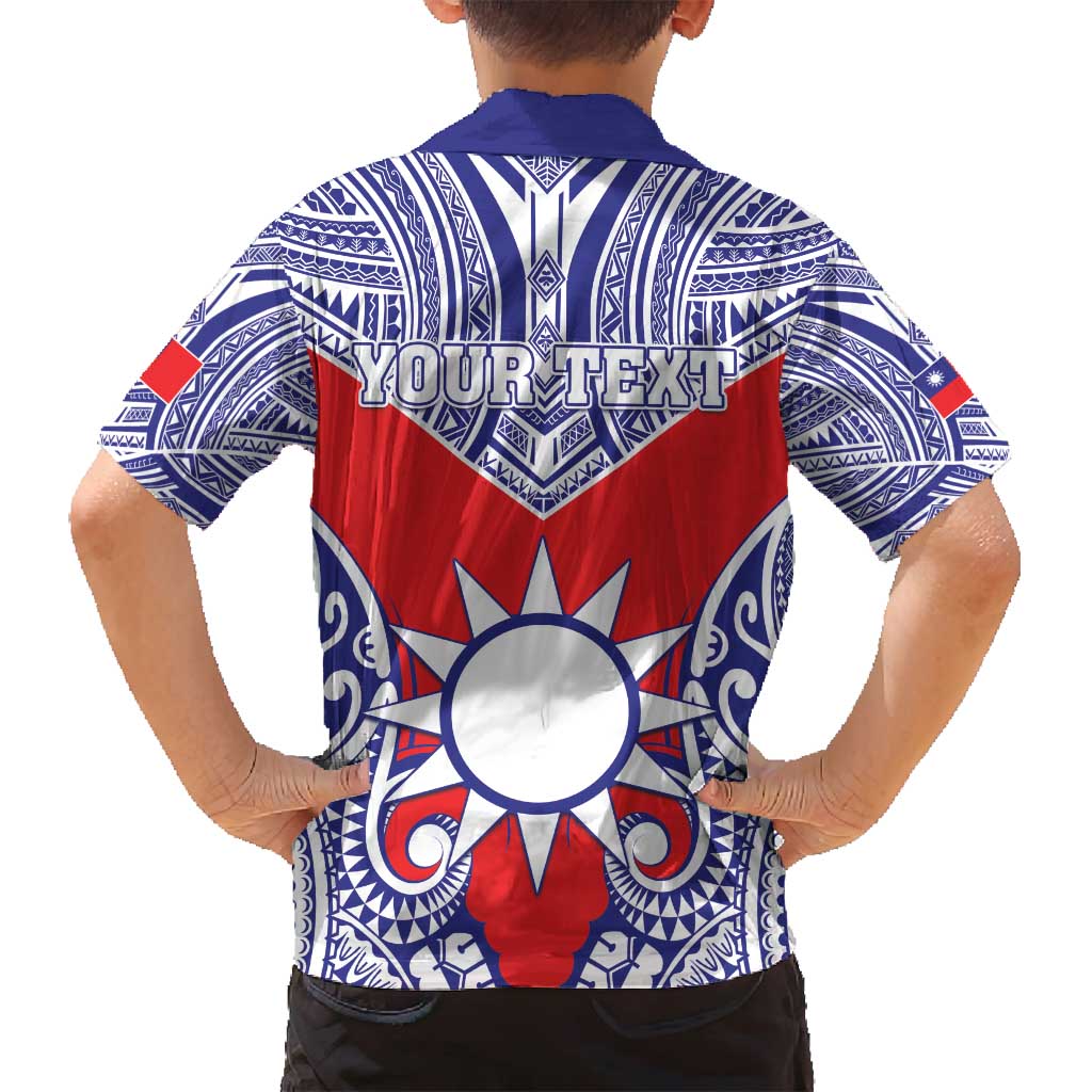 Personalised Taiwan Family Matching Puletasi and Hawaiian Shirt Austronesian Tribal Tattoo Red LT05 - Polynesian Pride