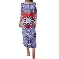 Personalised Taiwan Family Matching Puletasi and Hawaiian Shirt Austronesian Tribal Tattoo Red LT05 Mom's Dress Red - Polynesian Pride