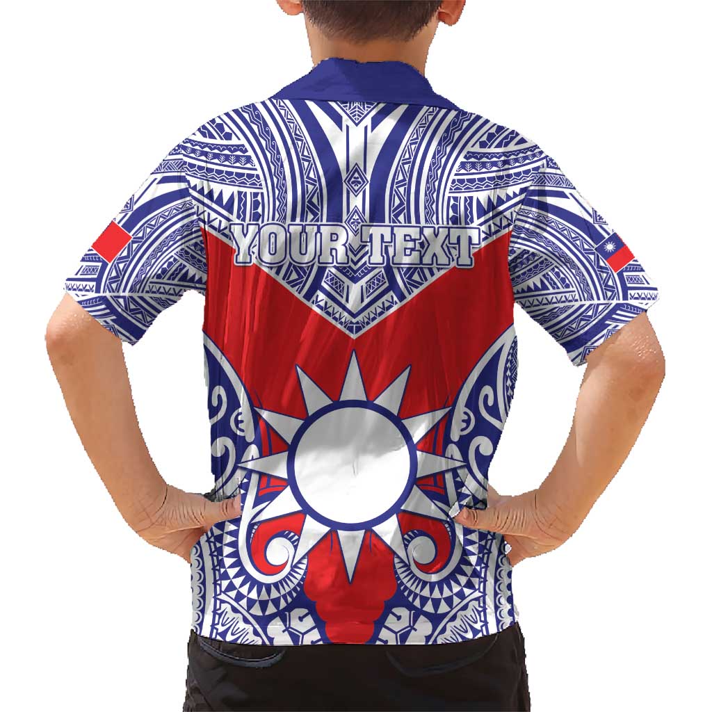 Personalised Taiwan Family Matching Short Sleeve Bodycon Dress and Hawaiian Shirt Austronesian Tribal Tattoo Red LT05 - Polynesian Pride