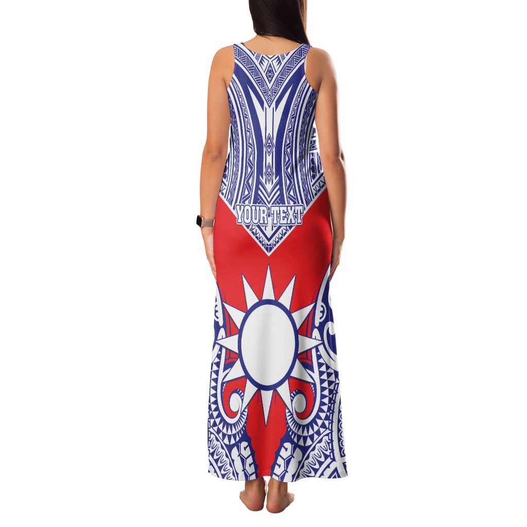 Personalised Taiwan Family Matching Tank Maxi Dress and Hawaiian Shirt Austronesian Tribal Tattoo Red LT05 - Polynesian Pride